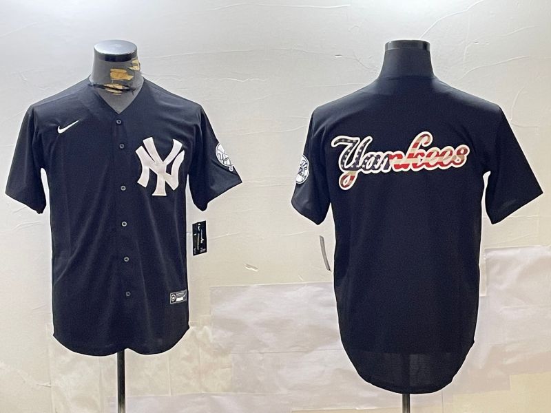 Men New York Yankees Blank Black Fashion Game Nike 2024 MLB Jersey style 4->new york yankees->MLB Jersey